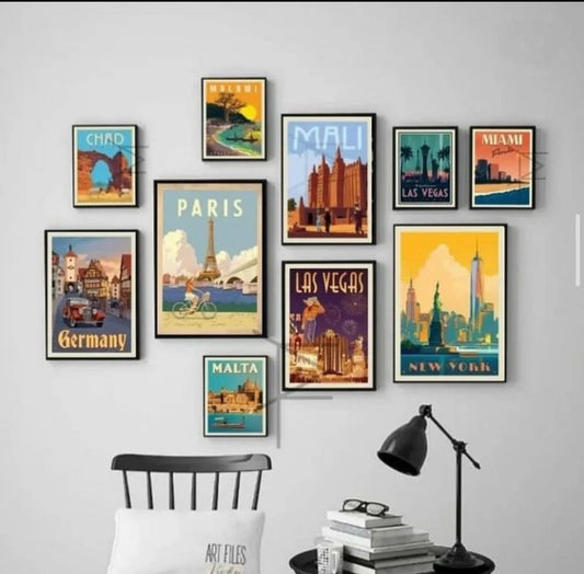 City wall frames 10 pcs set