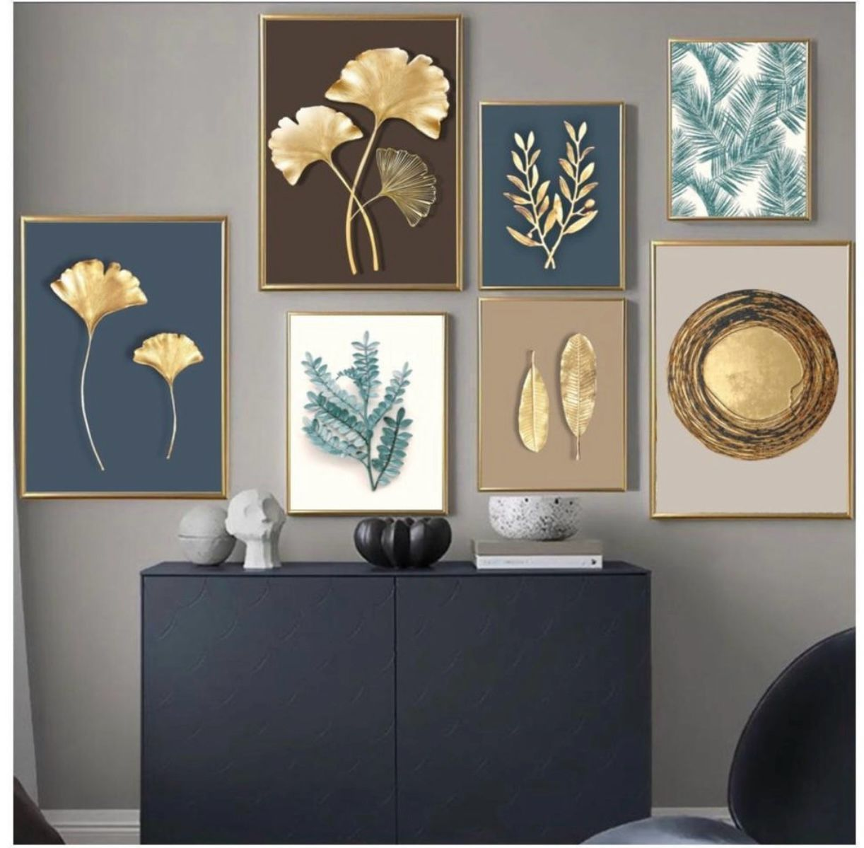 Gold Leaves Wall Art