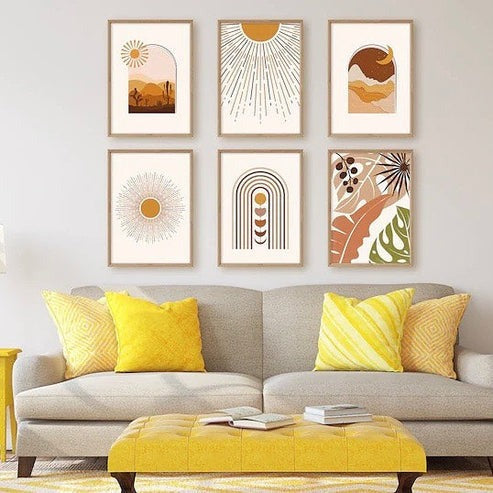 Abstract Yellow Canvas Painting